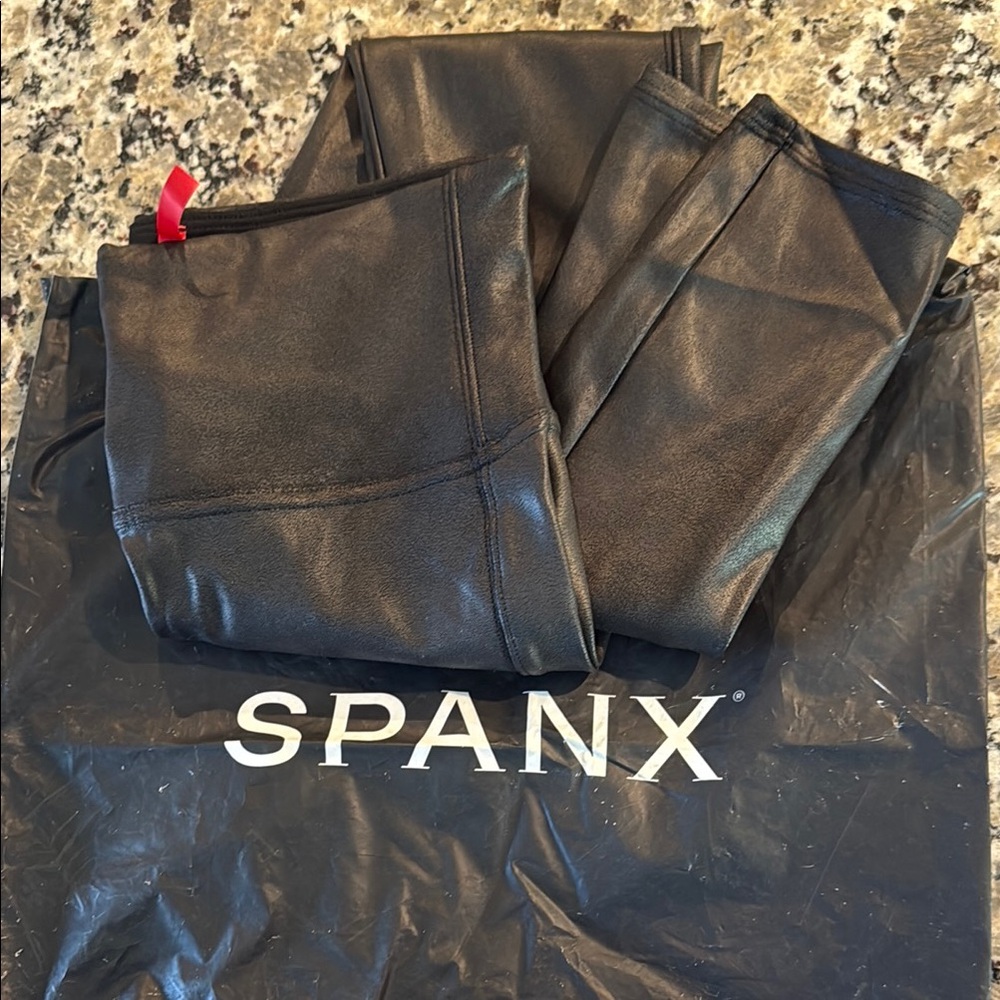 Spanx Black Faux Leather Leggings